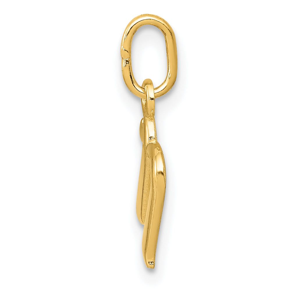10k Yellow Gold Letter n Initial Charm