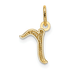 10k Yellow Gold Letter r Initial Charm