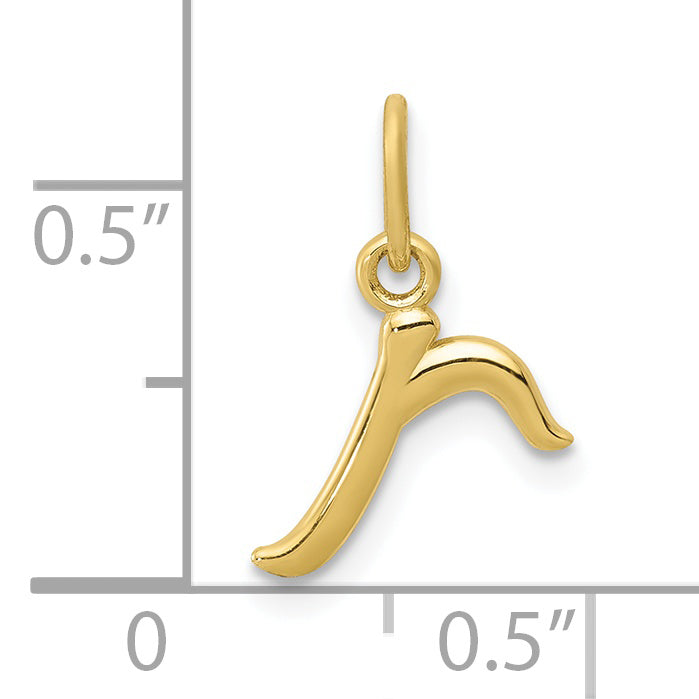 10k Yellow Gold Letter r Initial Charm
