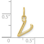 10k Yellow Gold Letter v Initial Charm