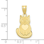 10k Laser Cut Cat with Heart Charm
