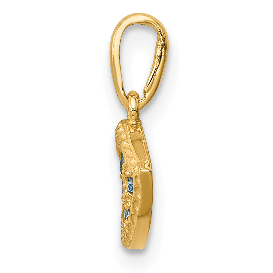 10K Blue CZ Eye Pendant Secondary image