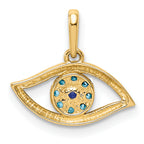 10K Blue CZ Eye Pendant