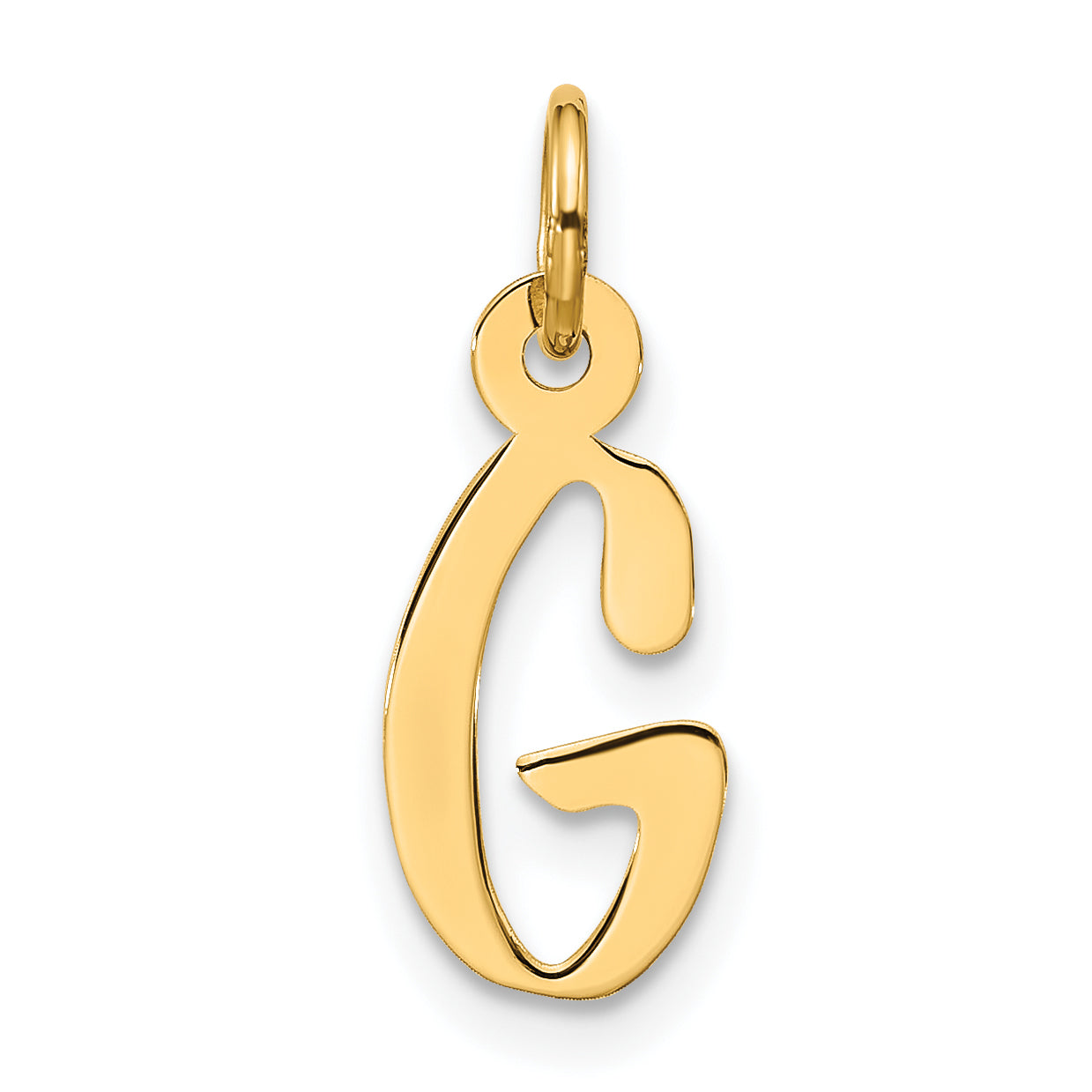 10k Large Slanted Block Initial G Charm Main image