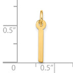 10k Large Slanted Block Initial I Charm