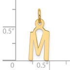 10k Large Slanted Block Initial M Charm