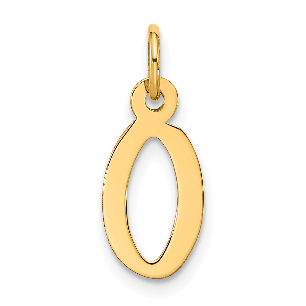 10k Large Slanted Block Initial O Charm Main image