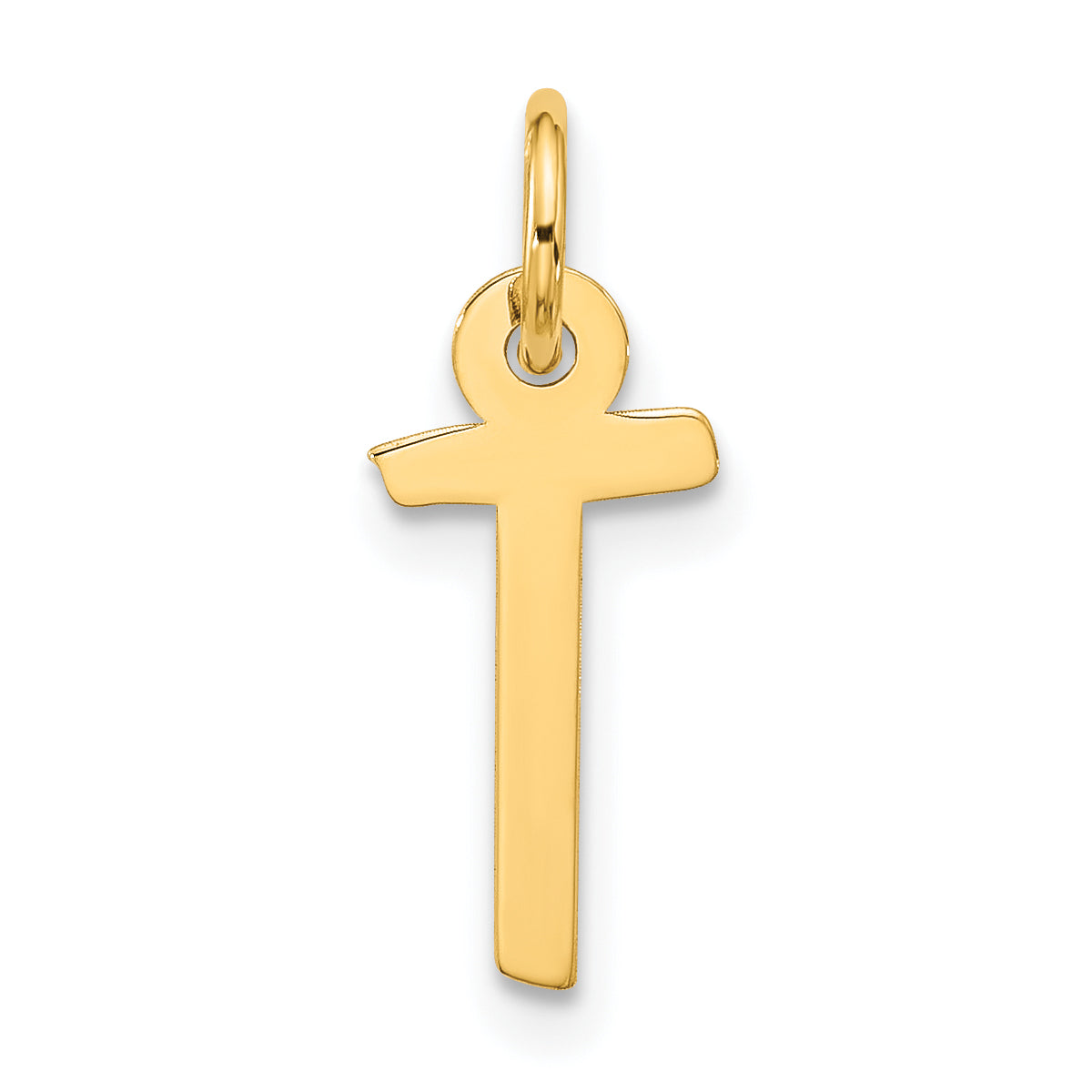 10k Large Slanted Block Initial T Charm Main image