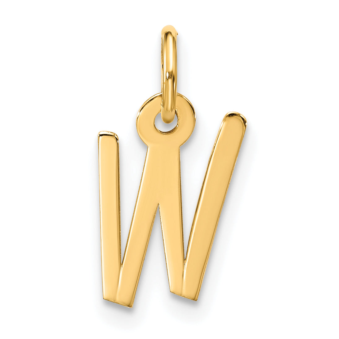 10k Large Slanted Block Initial W Charm Main image