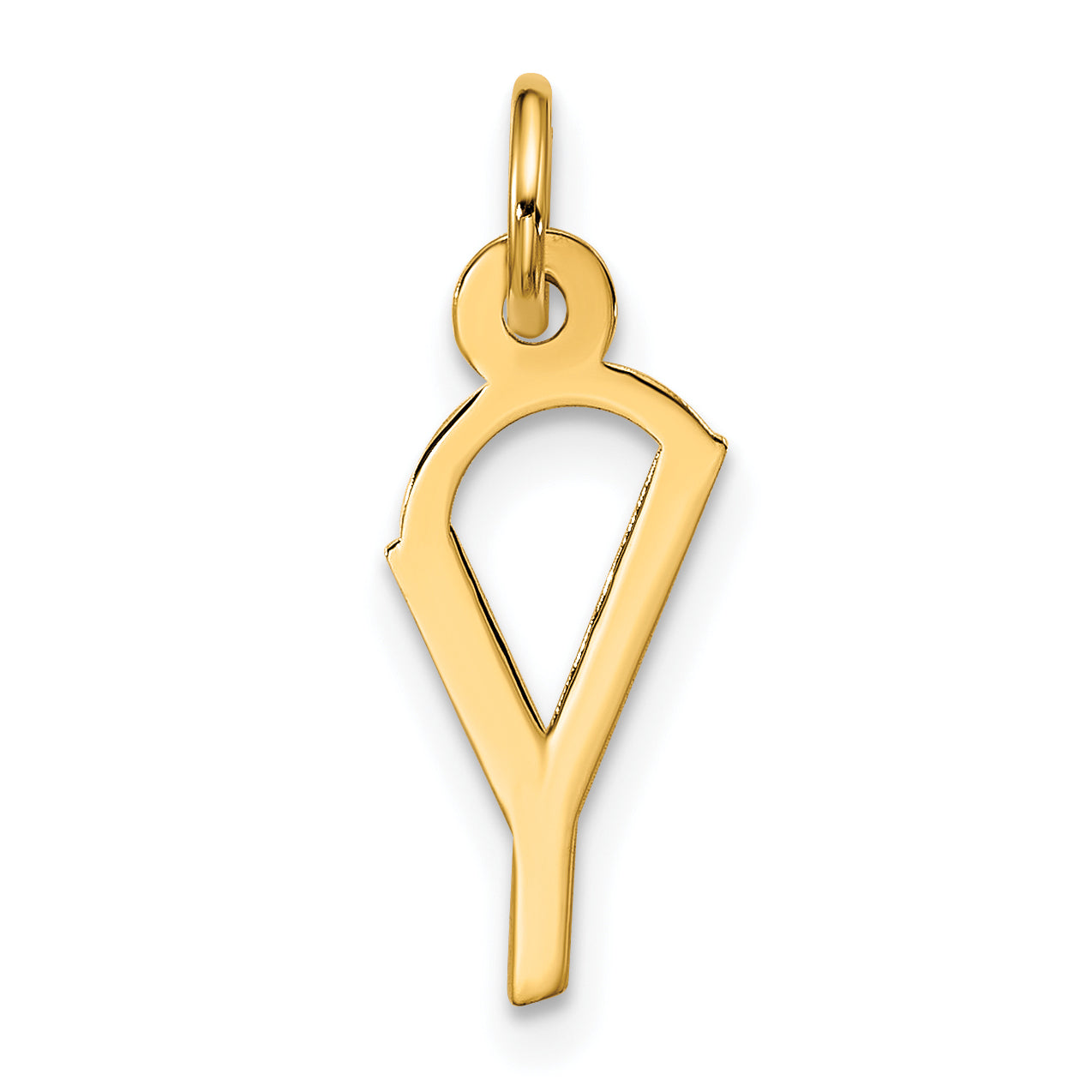 10k Large Slanted Block Initial Y Charm Main image