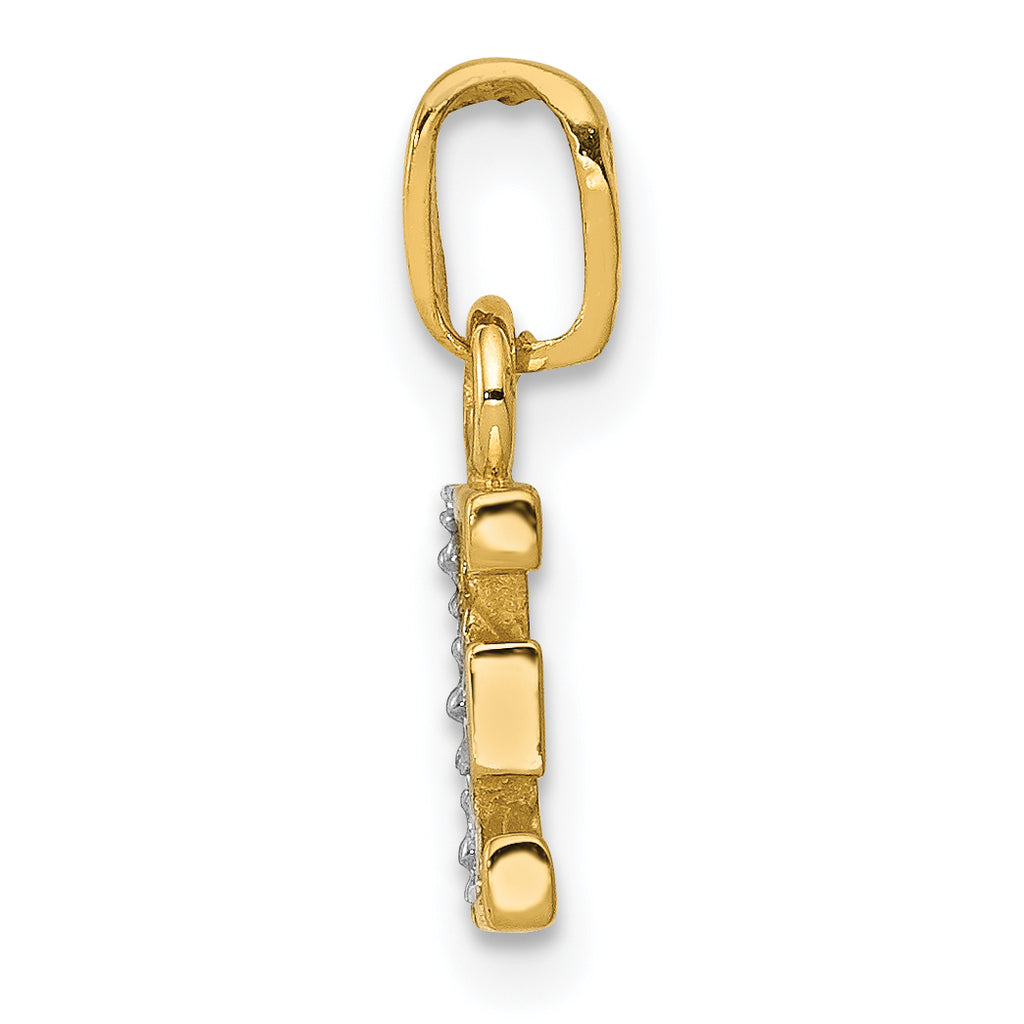 10K and Rhodium Diamond Initial E Charm