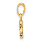 10K and Rhodium Diamond Initial F Charm