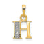 10K and Rhodium Diamond Initial H Charm