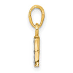 10K and Rhodium Diamond Initial I Charm