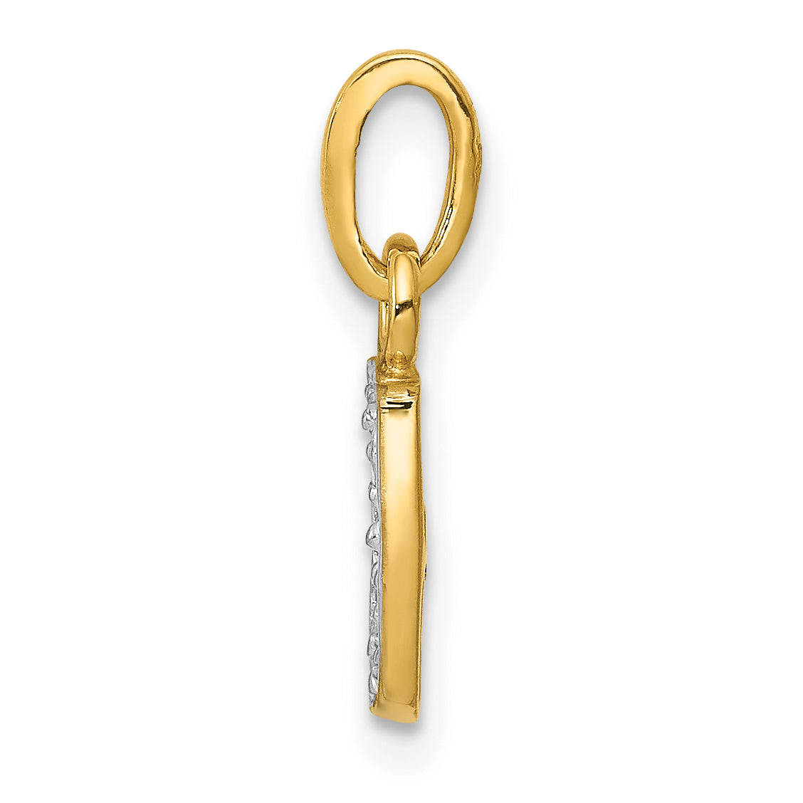 10K and Rhodium Diamond Initial J Charm Secondary image