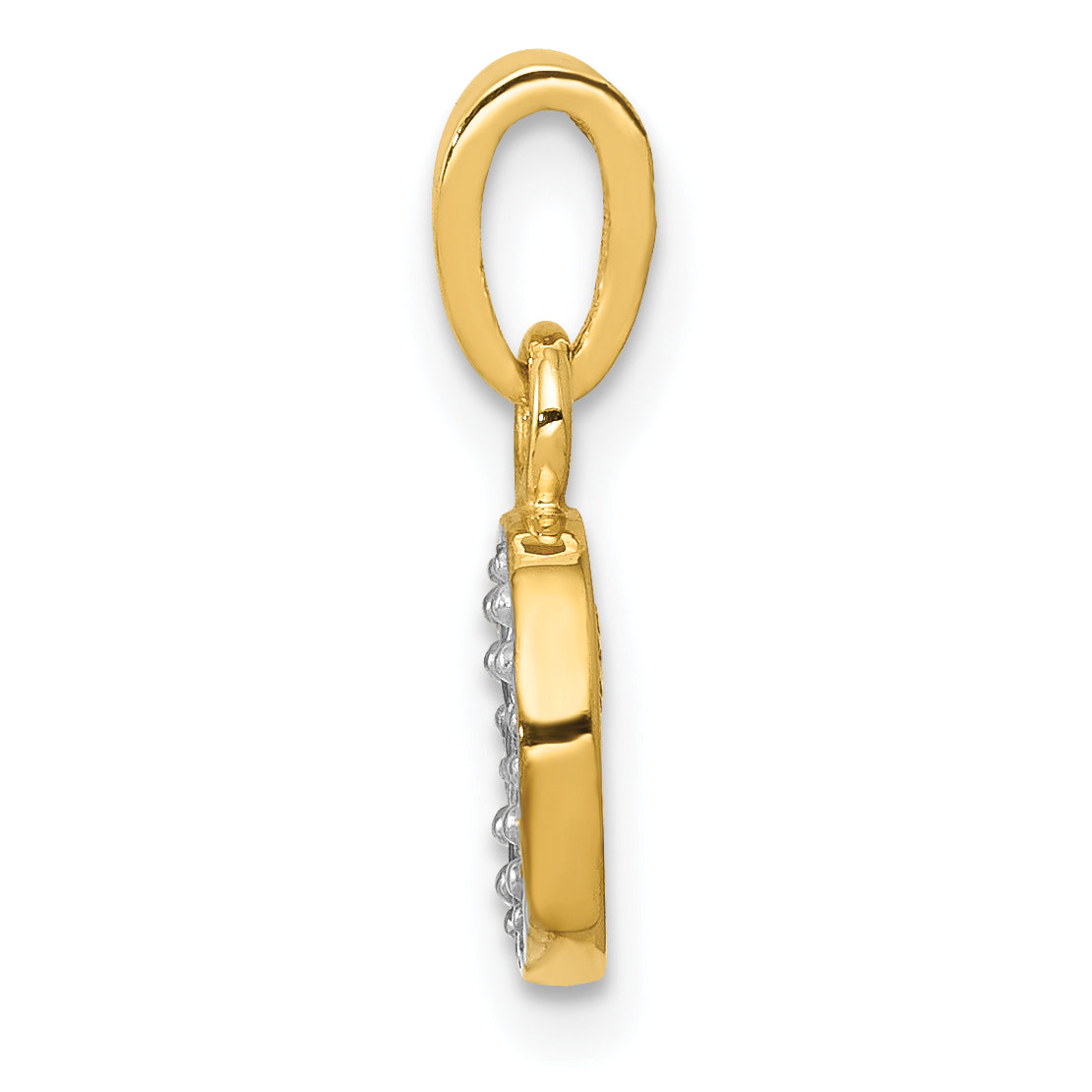 10K and Rhodium Diamond Initial O Charm Secondary image