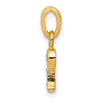 10K and Rhodium Diamond Initial P Charm