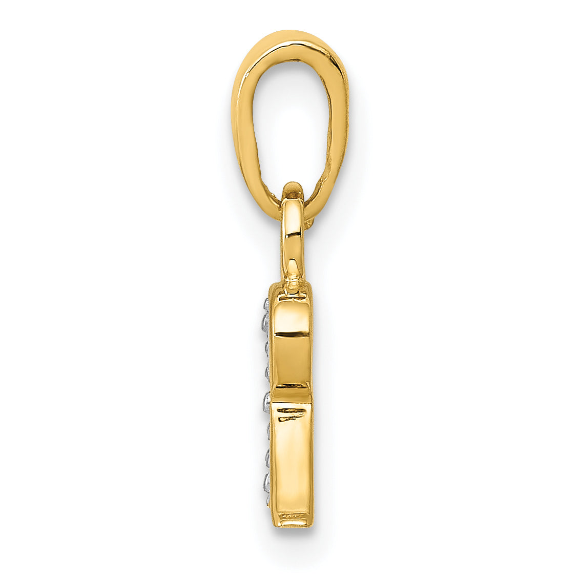 10K and Rhodium Diamond Initial R Charm Secondary image