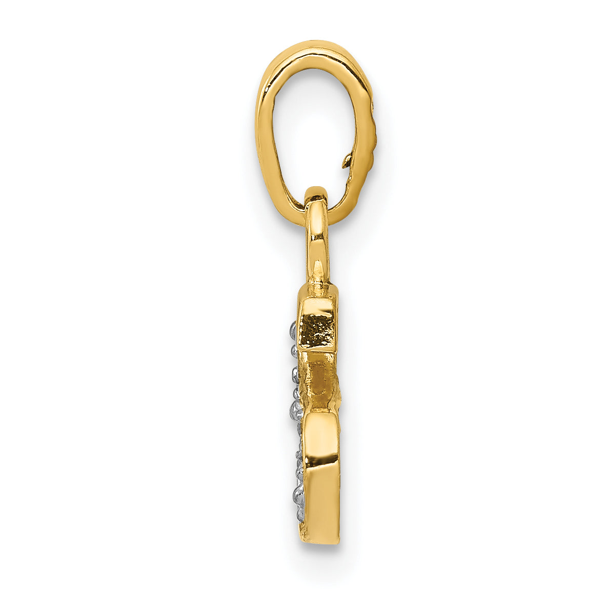 10K and Rhodium Diamond Initial S Charm Secondary image