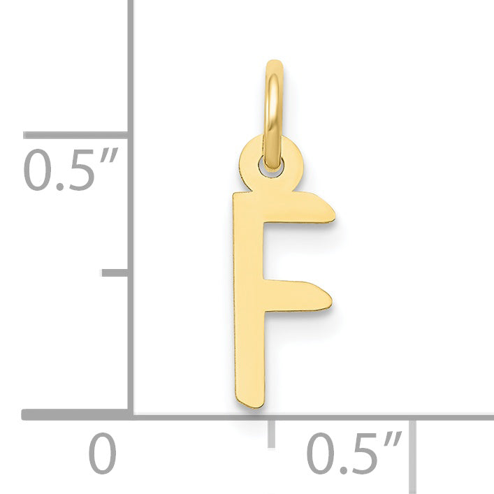 10k Small Slanted Block Initial F Charm