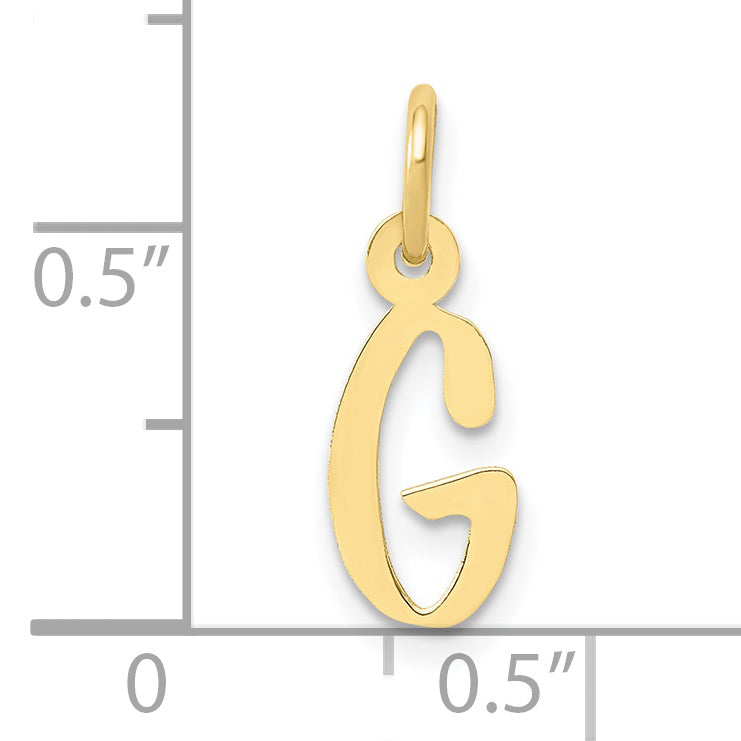 10k Small Slanted Block Initial G Charm