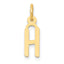 10k Small Slanted Block Initial H Charm