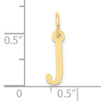 10k Small Slanted Block Initial J Charm