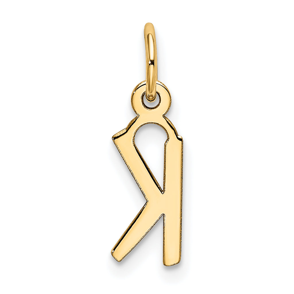 10k Small Slanted Block Initial K Charm