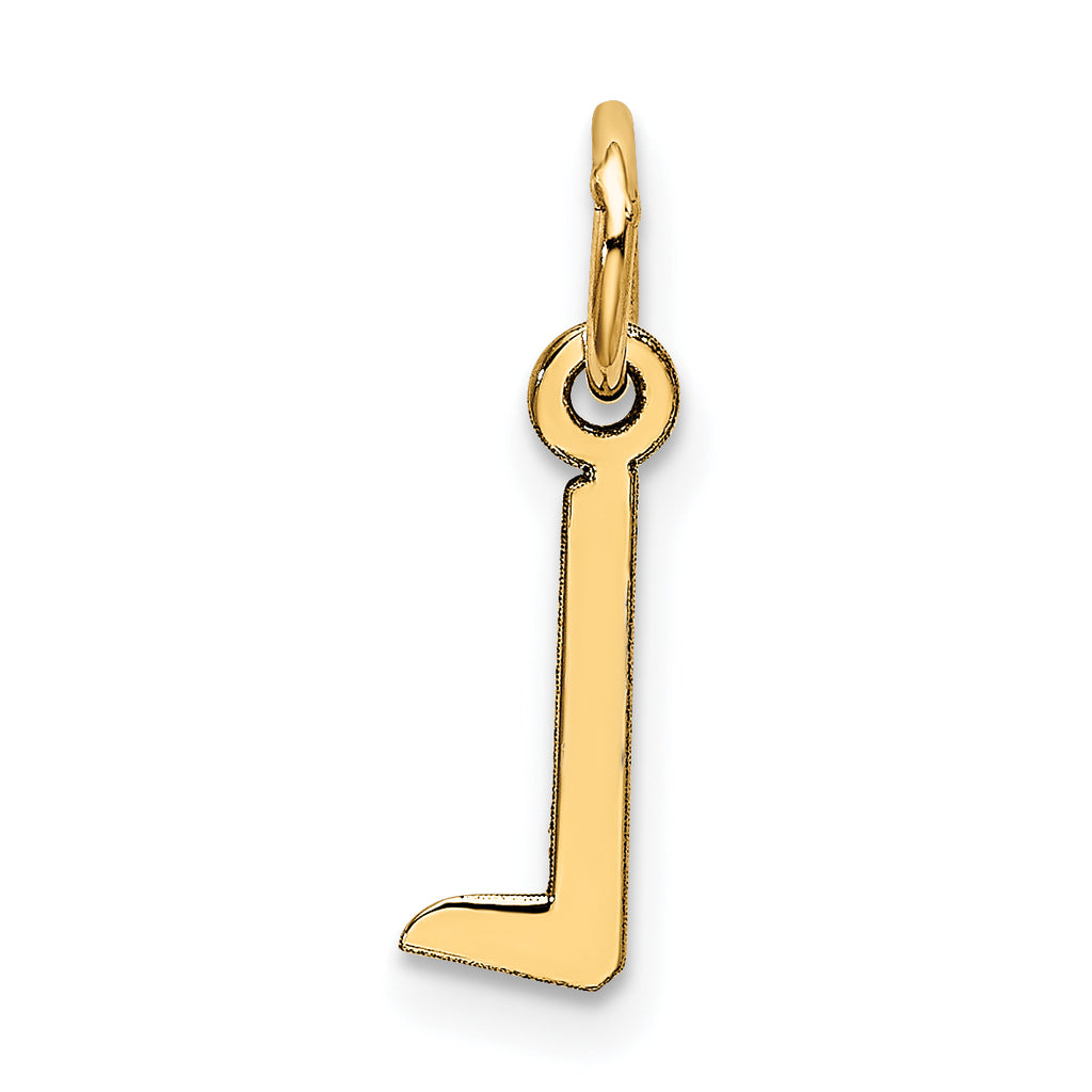 10k Small Slanted Block Initial L Charm