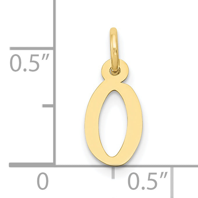 10k Small Slanted Block Initial O Charm