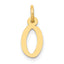 10k Small Slanted Block Initial O Charm