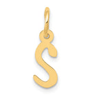10k Small Slanted Block Initial S Charm