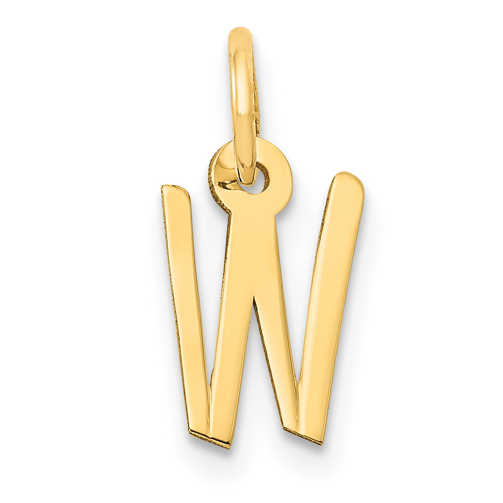 10k Small Slanted Block Initial W Charm Main image