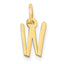 10k Small Slanted Block Initial W Charm