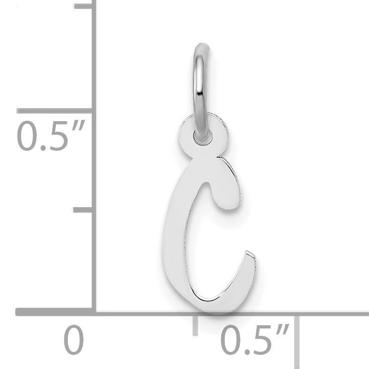 10k White Gold Small Slanted Block Initial C Charm Secondary image