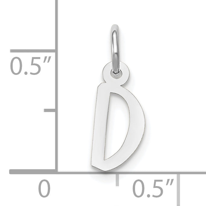10k White Gold Small Slanted Block Initial D Charm Secondary image