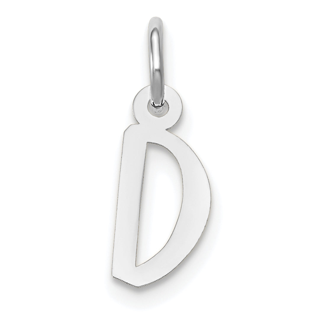 10k White Gold Small Slanted Block Initial D Charm Main image
