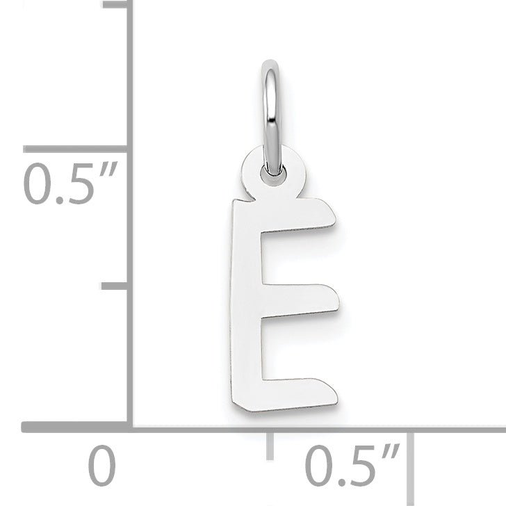 10k White Gold Small Slanted Block Initial E Char Secondary image