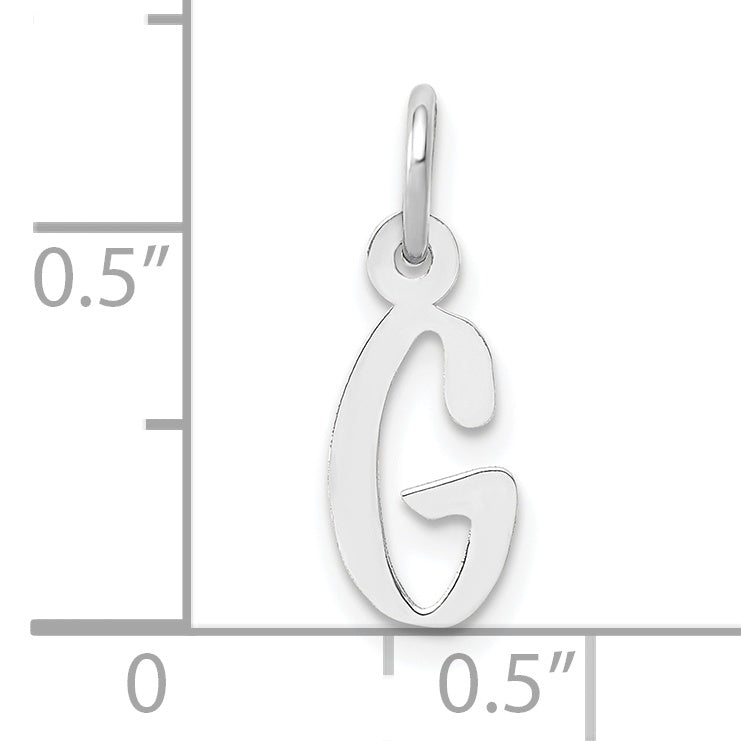 10k White Gold Small Slanted Block Initial G Char Secondary image