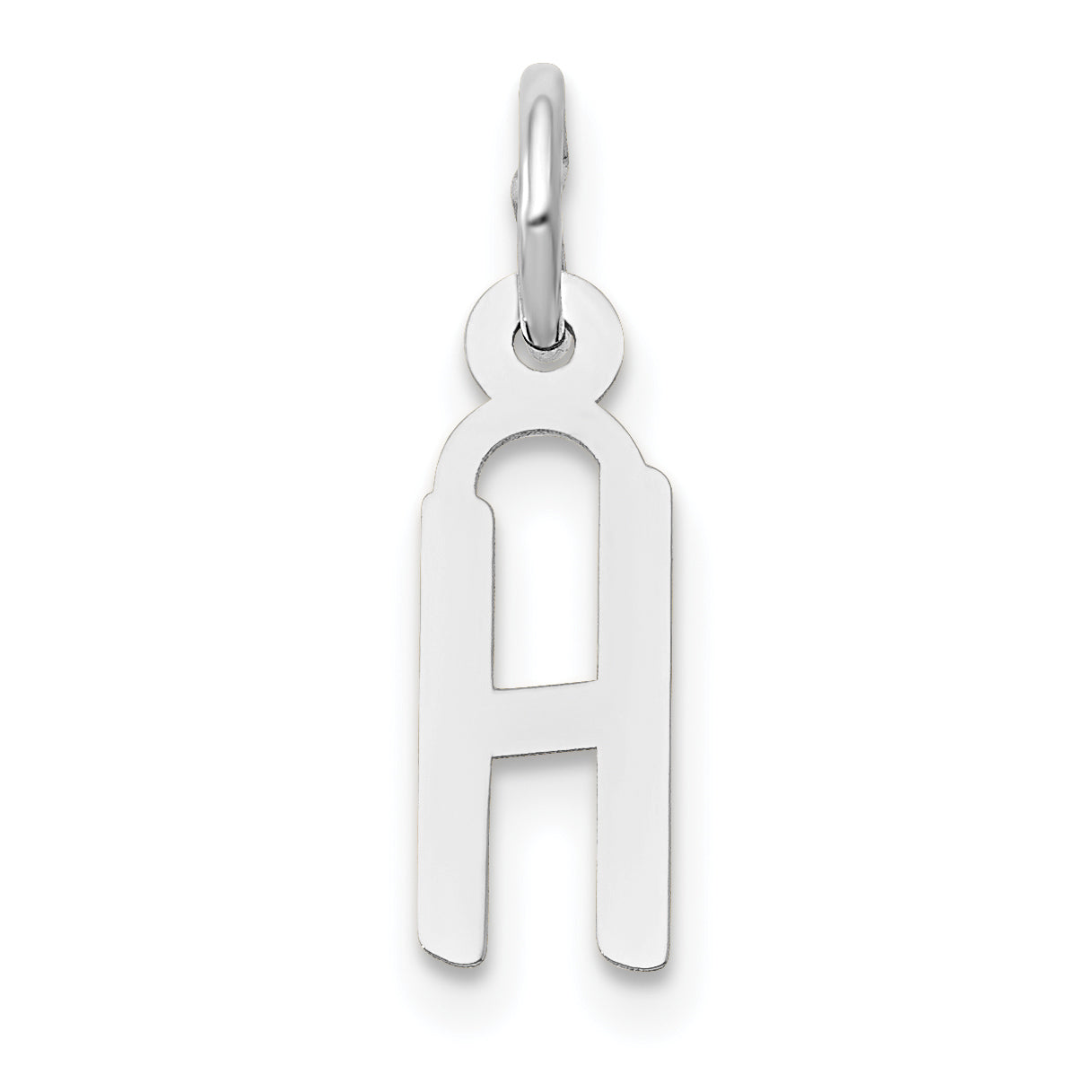 10k White Gold Small Slanted Block Initial H Char Main image