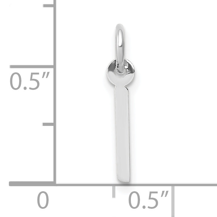 10k White Gold Small Slanted Block Initial I Char Secondary image