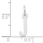 10k White Gold Small Slanted Block Initial J Char