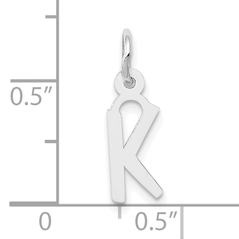 10k White Gold Small Slanted Block Initial K Char Secondary image