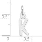 10k White Gold Small Slanted Block Initial K Char
