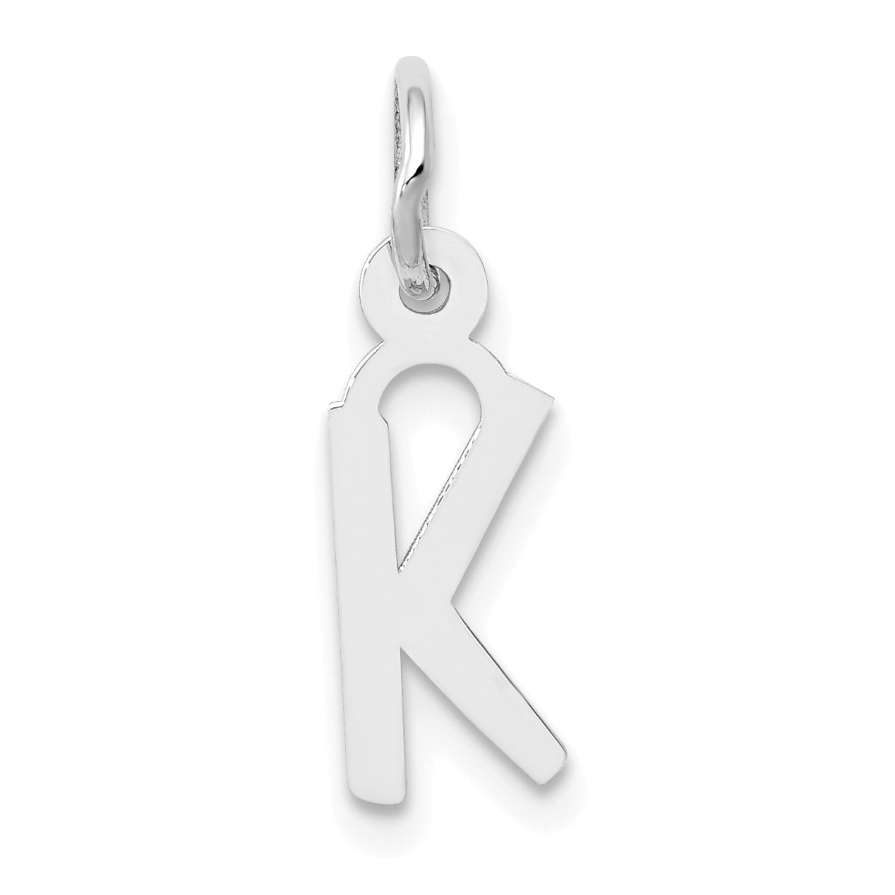 10k White Gold Small Slanted Block Initial K Char Main image