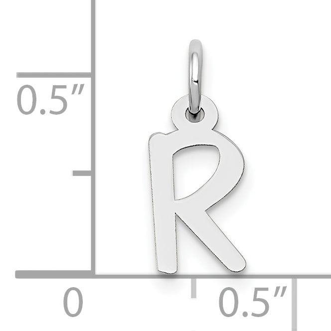 10k White Gold Small Slanted Block Initial R Char Secondary image