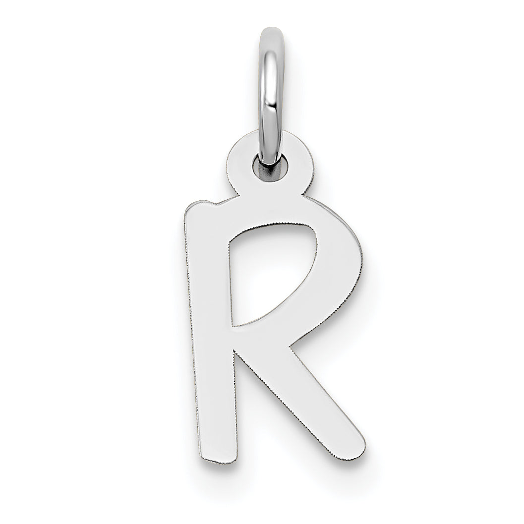 10k White Gold Small Slanted Block Initial R Char Main image