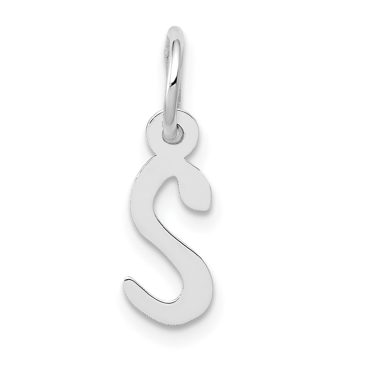 10k White Gold Small Slanted Block Initial S Char Main image