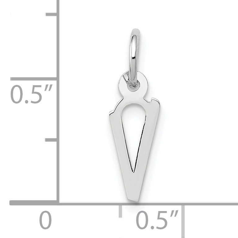 10k White Gold Small Slanted Block Initial V Char Secondary image