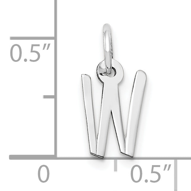 10k White Gold Small Slanted Block Initial W Char Secondary image